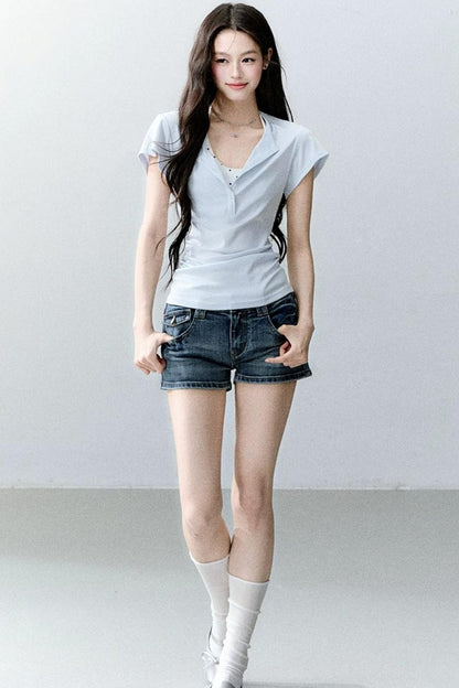Henry Collar Slim-Fit T-Shirt Set-Up