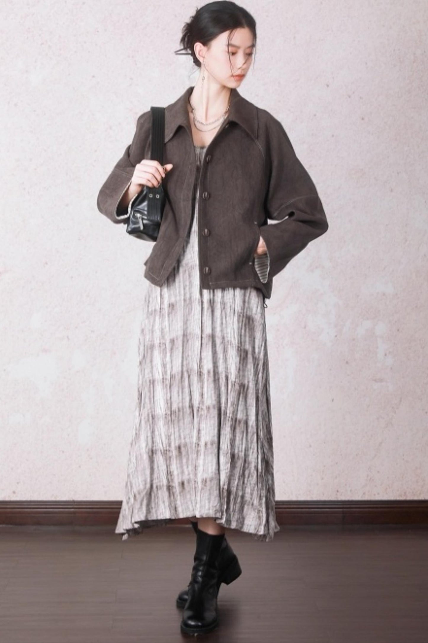 Patchwork Velvet-Feel Jacket