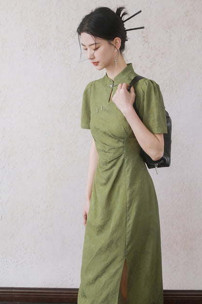 Plum Jacquard Tencel Dress