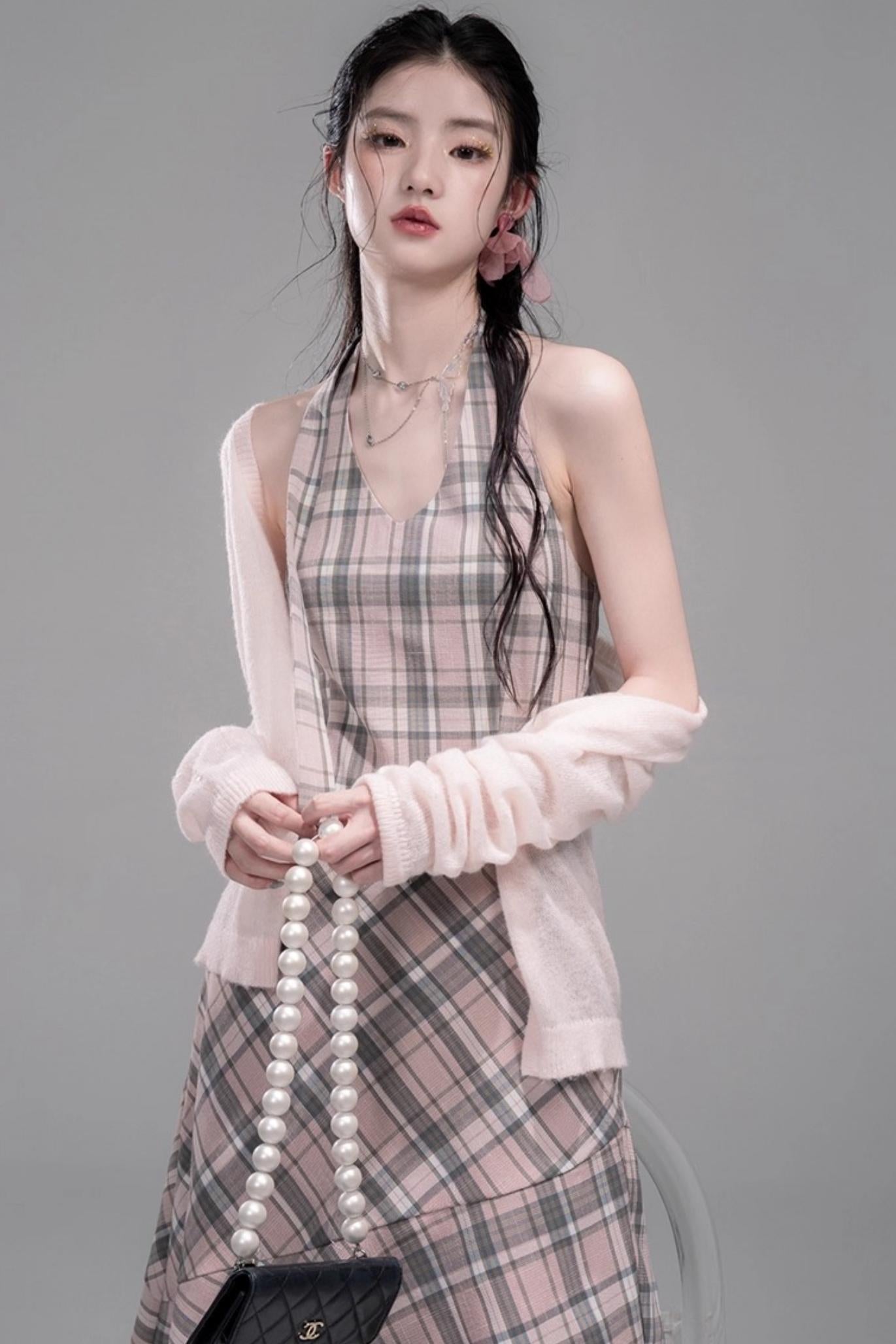 Gentle Cherry Pink Bias Skirt Dress