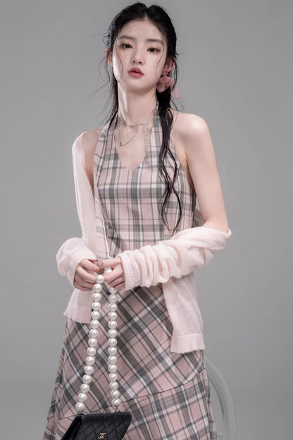 Gentle Cherry Pink Bias Skirt Dress