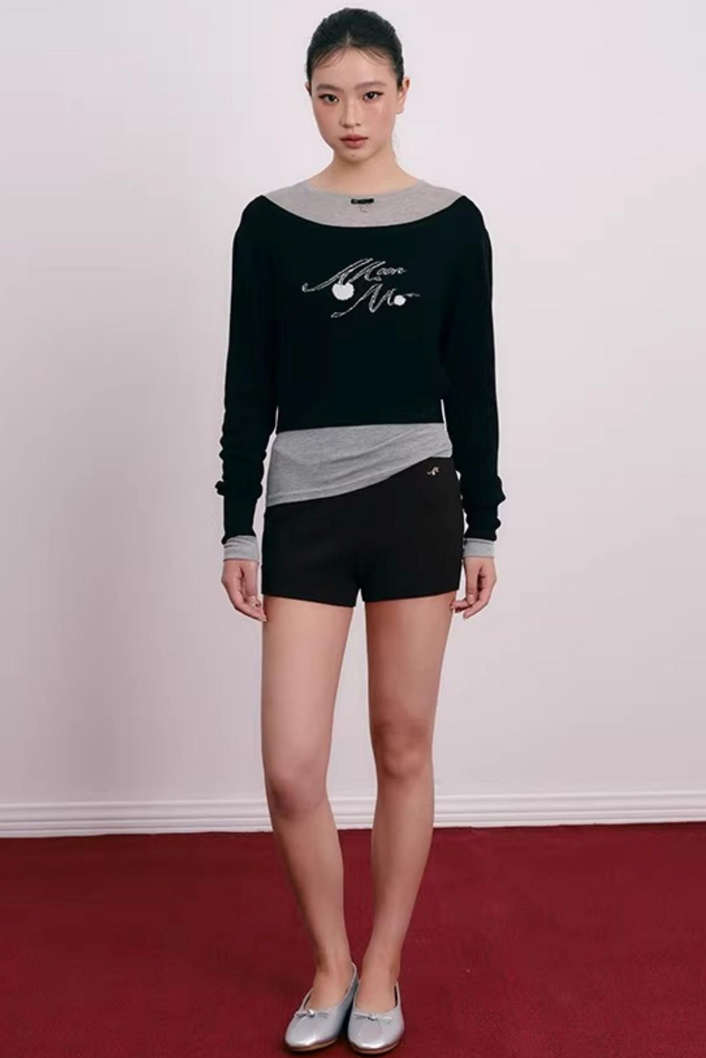 Cherry Jacquard Merino Wool Top