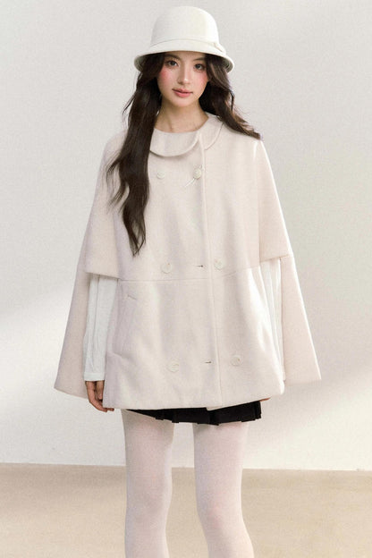 Doll Collar Woolen Cape Coat
