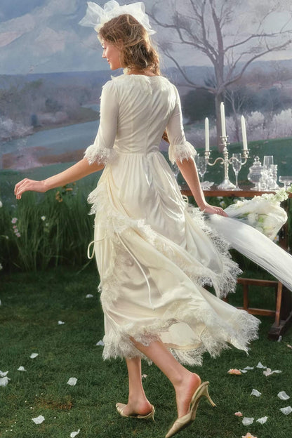 French Palace Satin Wedding Dress
