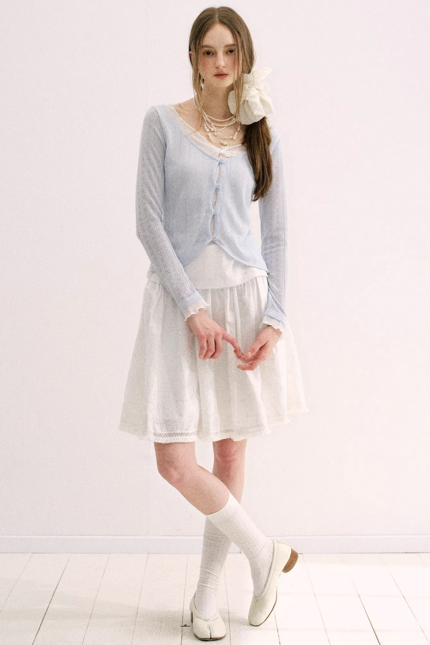 Artist-Designed Lace Knit Top