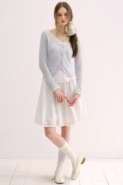 Artist-Designed Lace Knit Top