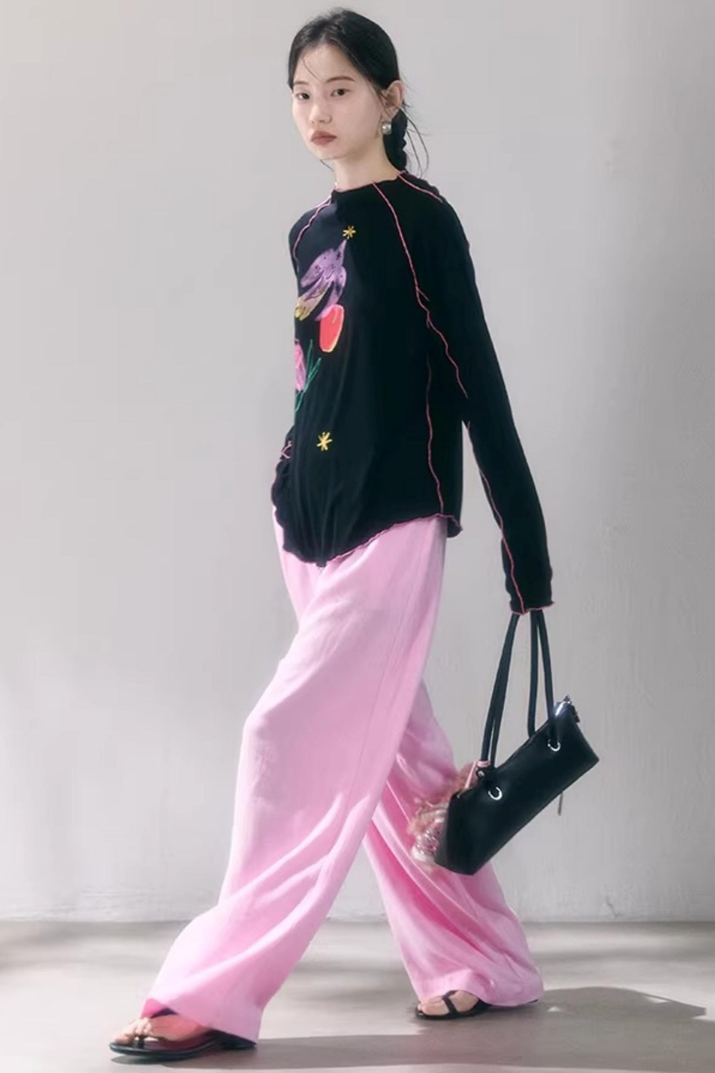 Linen Blend Wide-Leg Pants