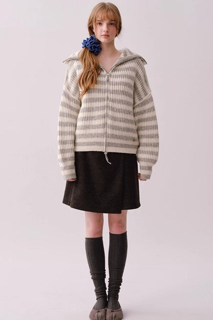 Heavy Wool Diagonal Skirt