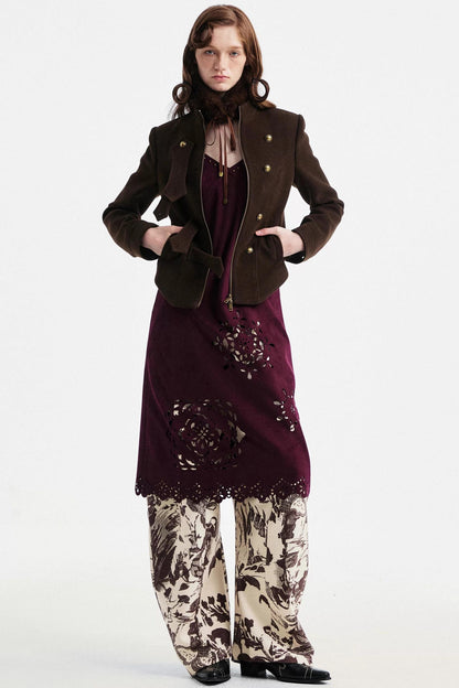 Lace-Up Fur Collar Scarf