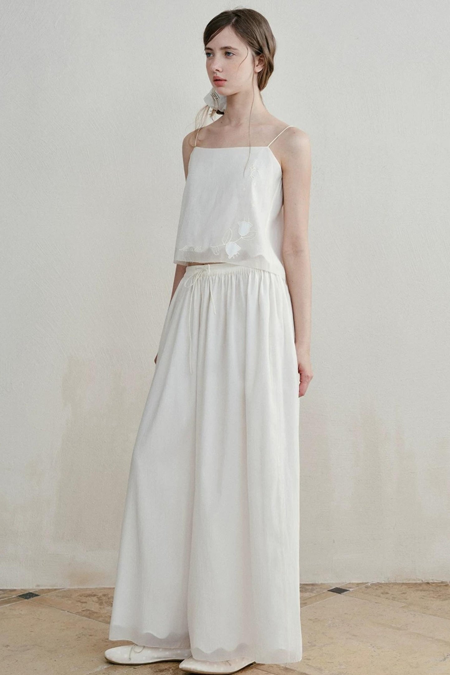 Lily of the Valley Embroidered Camisole Set-Up