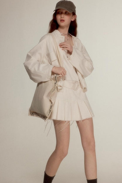 Raw Quilted Denim Dress