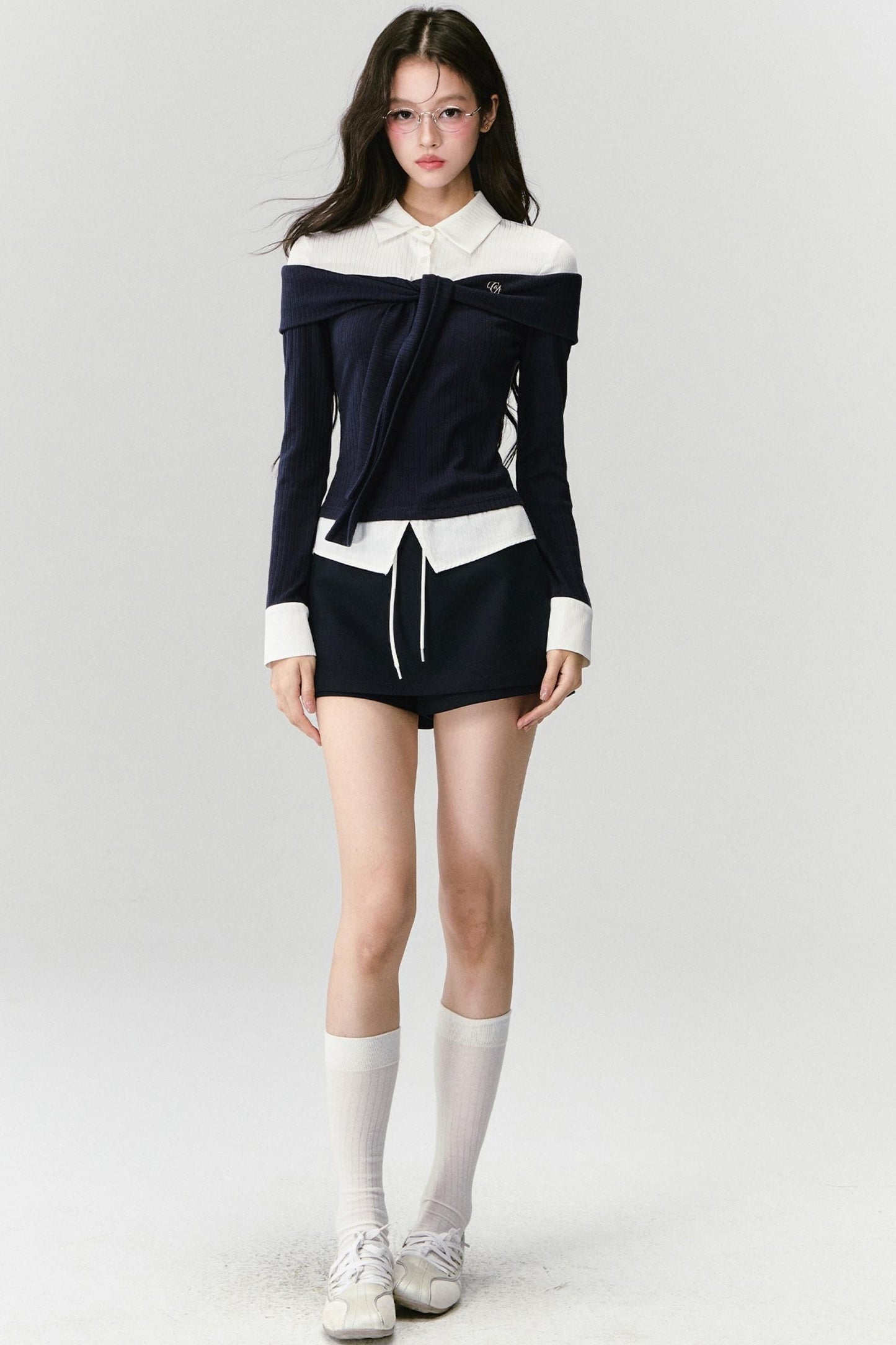 Knit Long Sleeve Slimming Top Set-Up