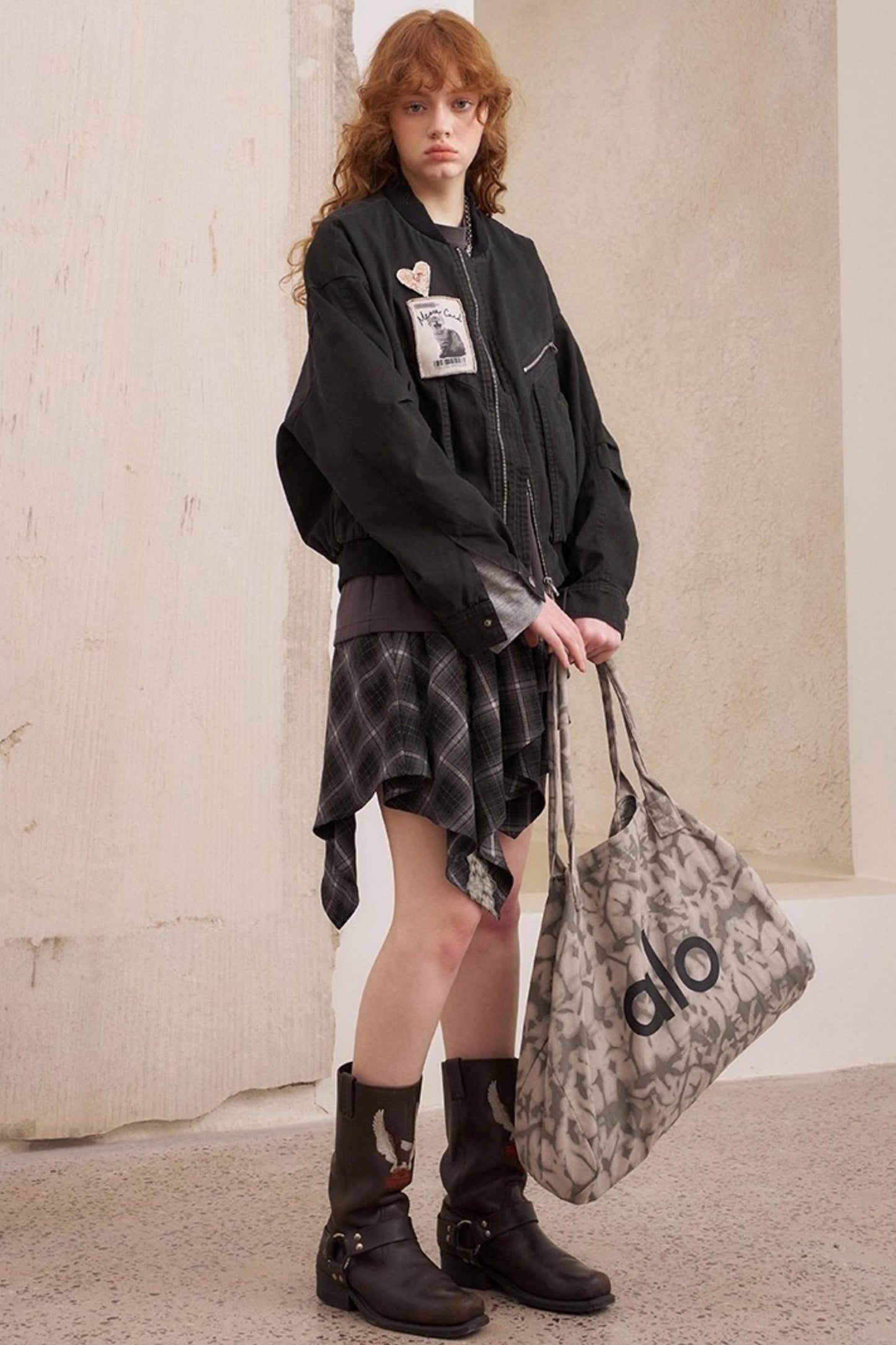 Kitten Badge Dropped Shoulder Jacket