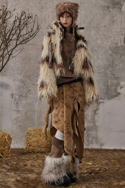 Wandering Style Retro Rivets Skirt