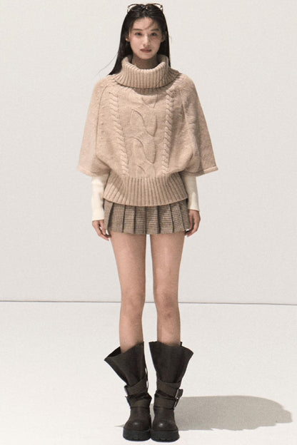 Throbbing Woolen Pleated Culottes Skirt