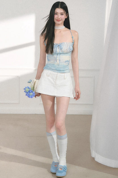 Summer Beaded Lace Waist Top