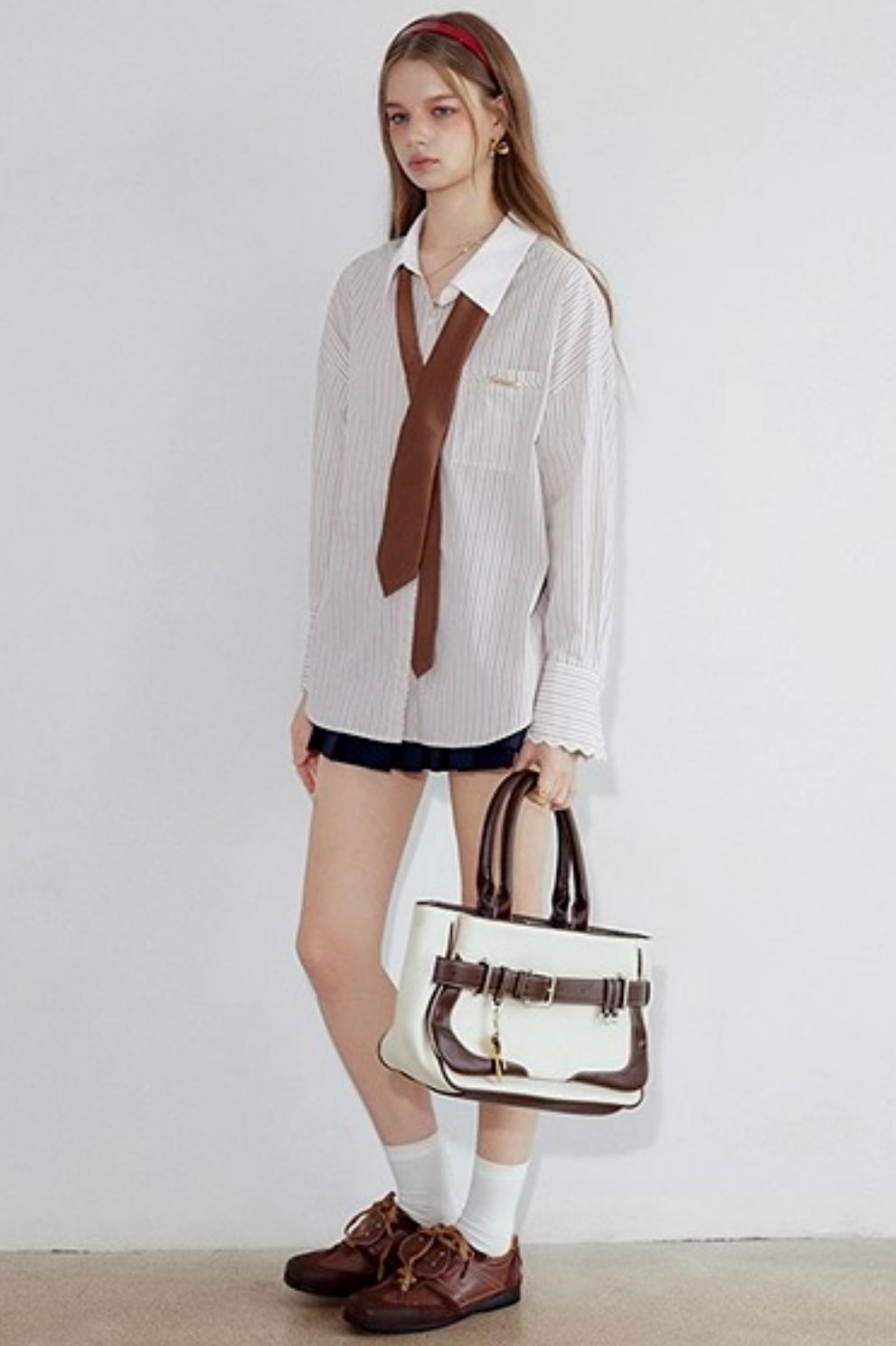 Long Sleeve Loose Striped Shirt