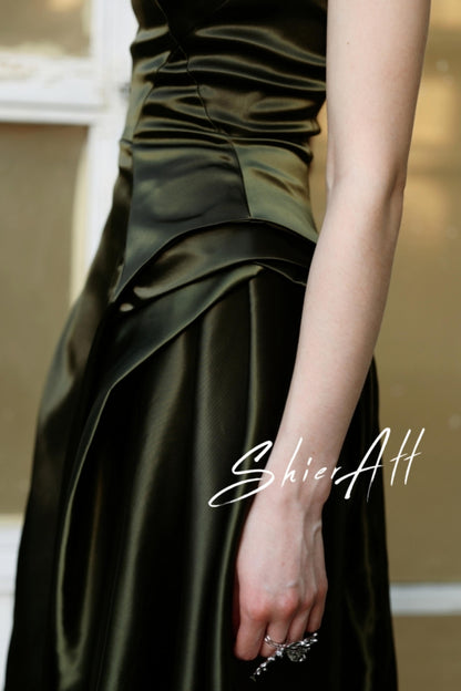 Wanderlust Satin Fit & Flare Dress