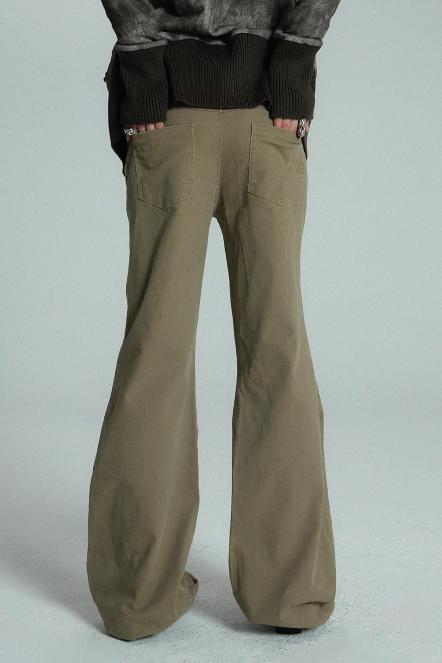 Slightly Loose Wash Cargo Flared Pants