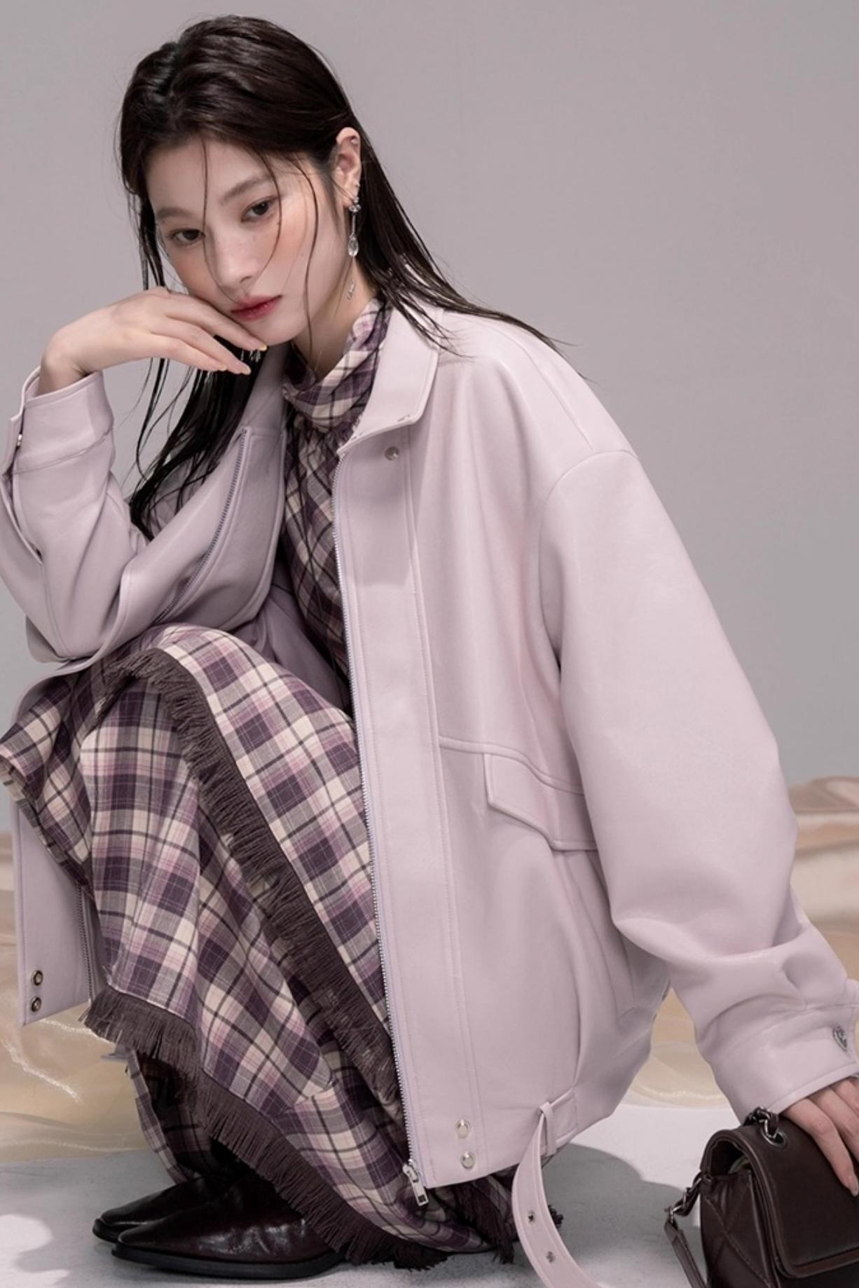 Rio Mist Purple Leather Jacket