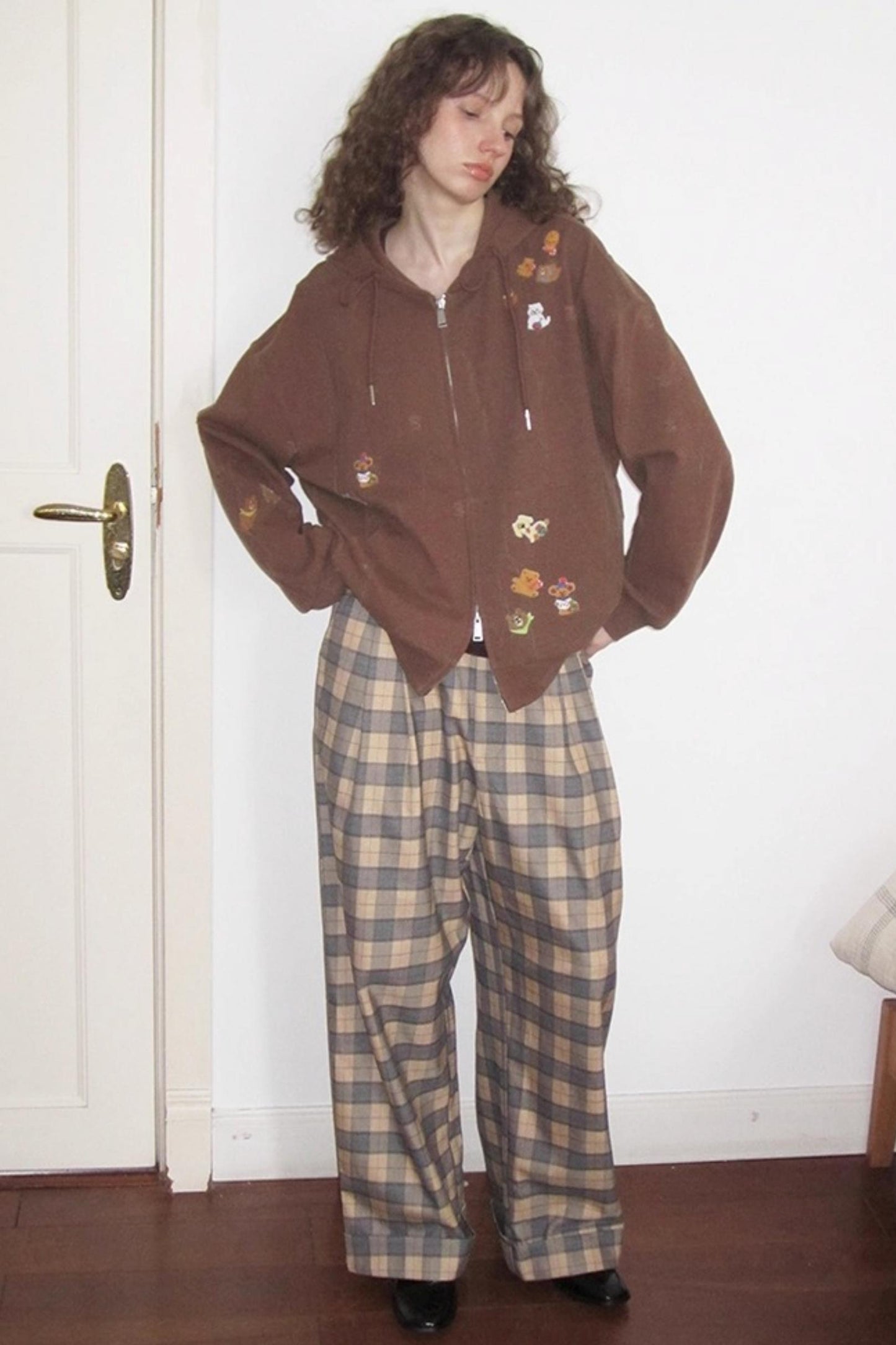 Ceramic Worn Craft Hooded Sweatshirt Coat