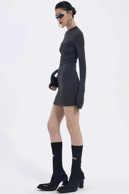 Asymmetrical Twist Bodycon Dress
