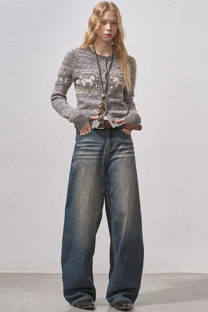 Seamless Vintage Distressed Jeans