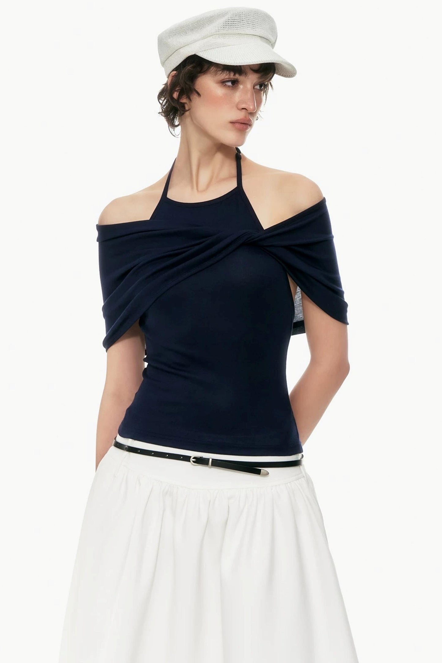 Halter Neck Cape Top Set