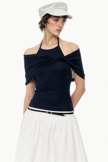 Halter Neck Cape Top Set