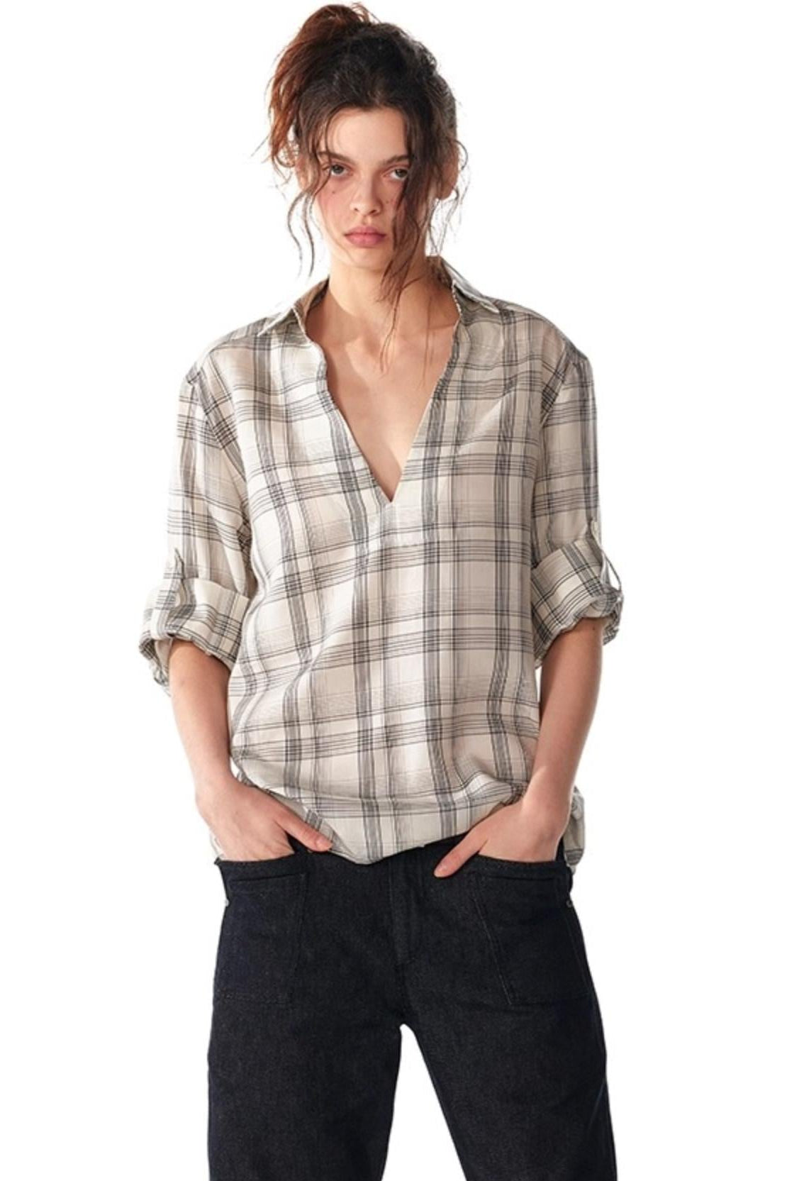 Plaid Collar Shirt
