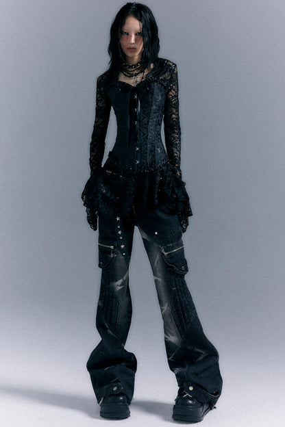 Lace Herringbone Corset Top Set-Up