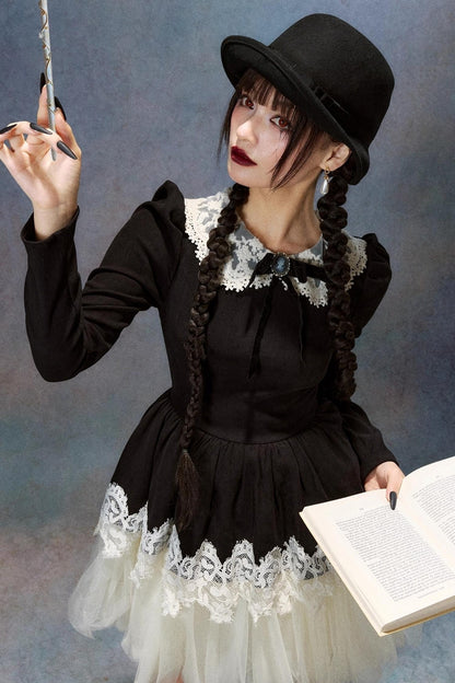 Lace Made Halloween Long Sleeve Dress