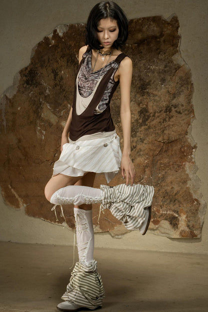 Asymmetrical Retro Sleeveless Vest