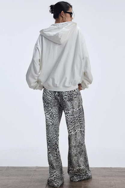 White Embroidered Hooded Jacket