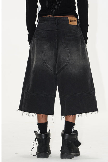 Distressed Raw-Hem Shorts