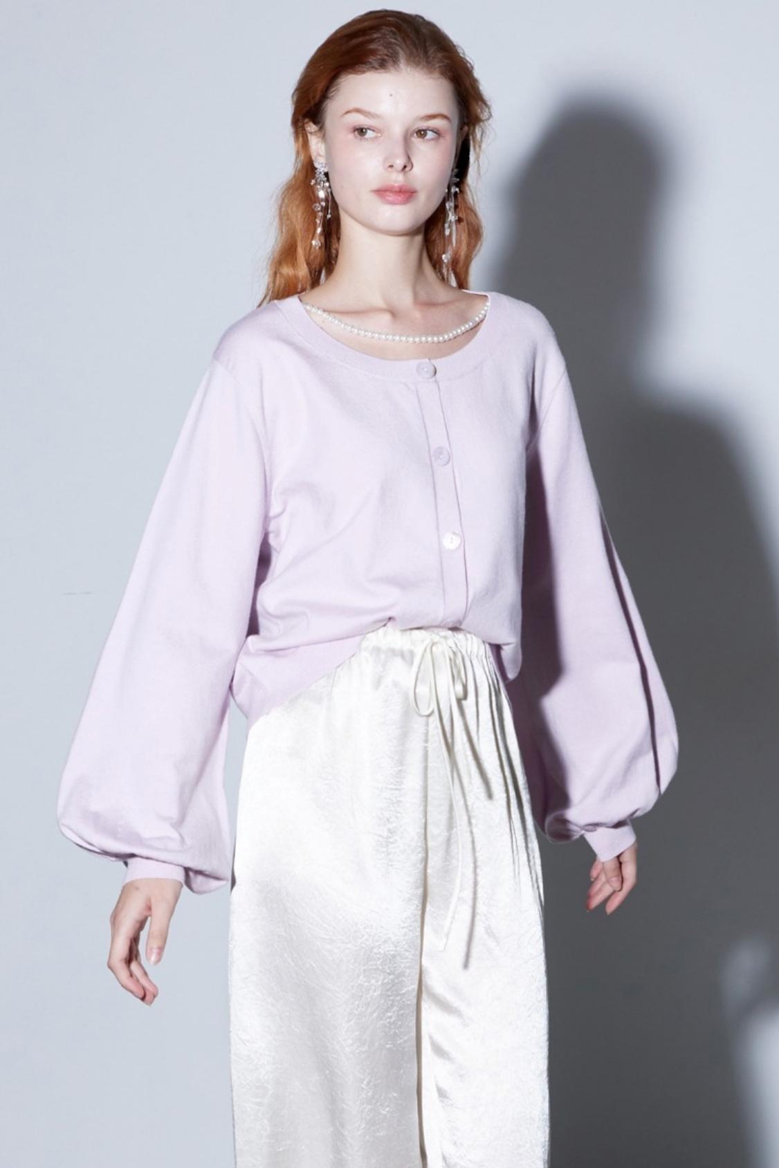 Custom Pearl Silk Cardigan