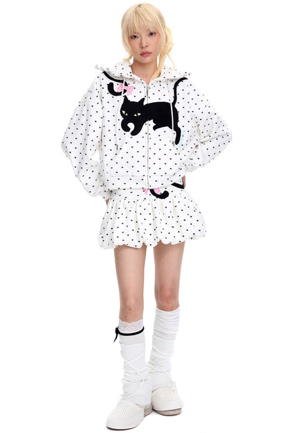 Cattail Embroidered Pumpkin Skirt