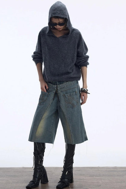 Distressed Denim Shorts