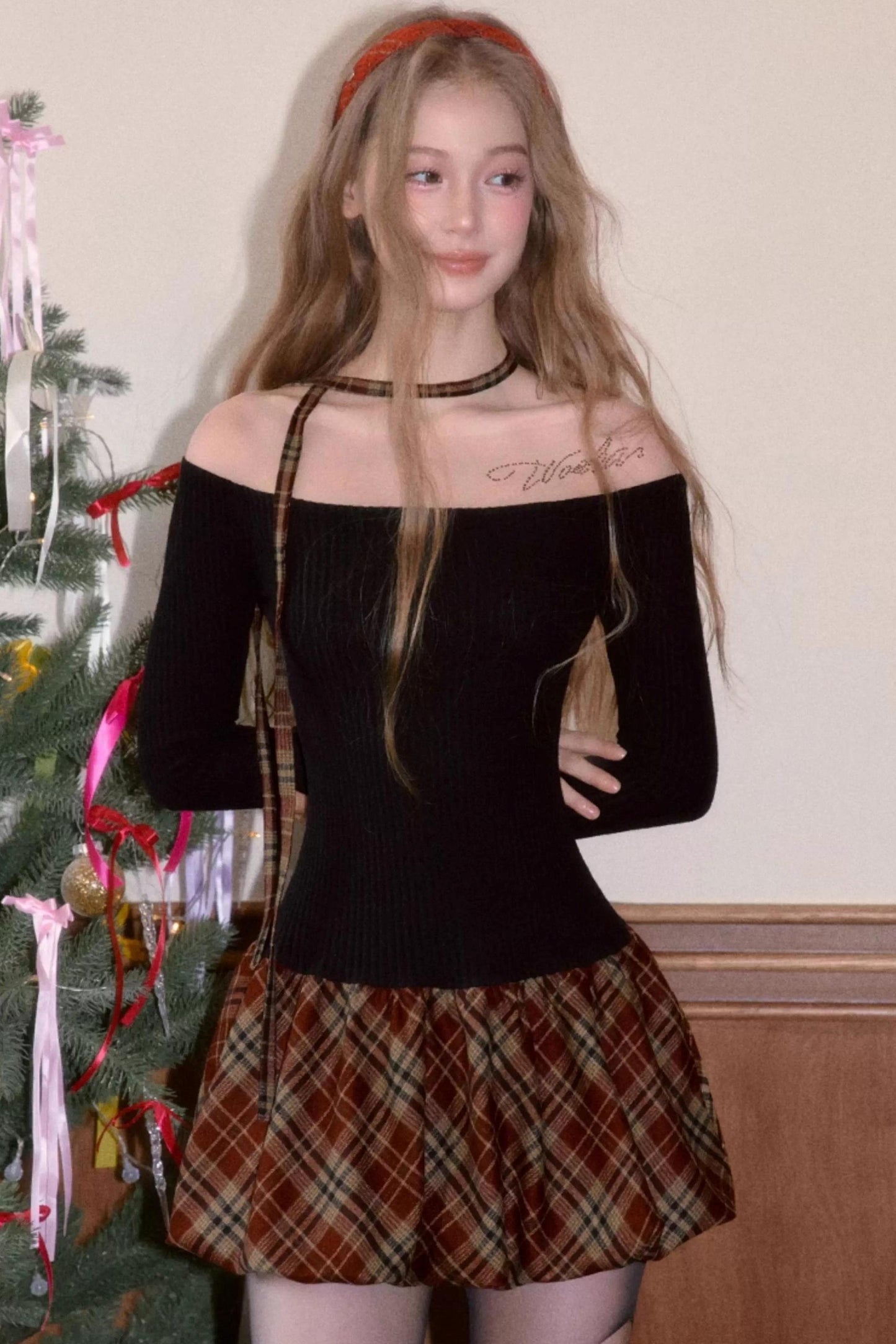 Color-Block Flower Bud Dress