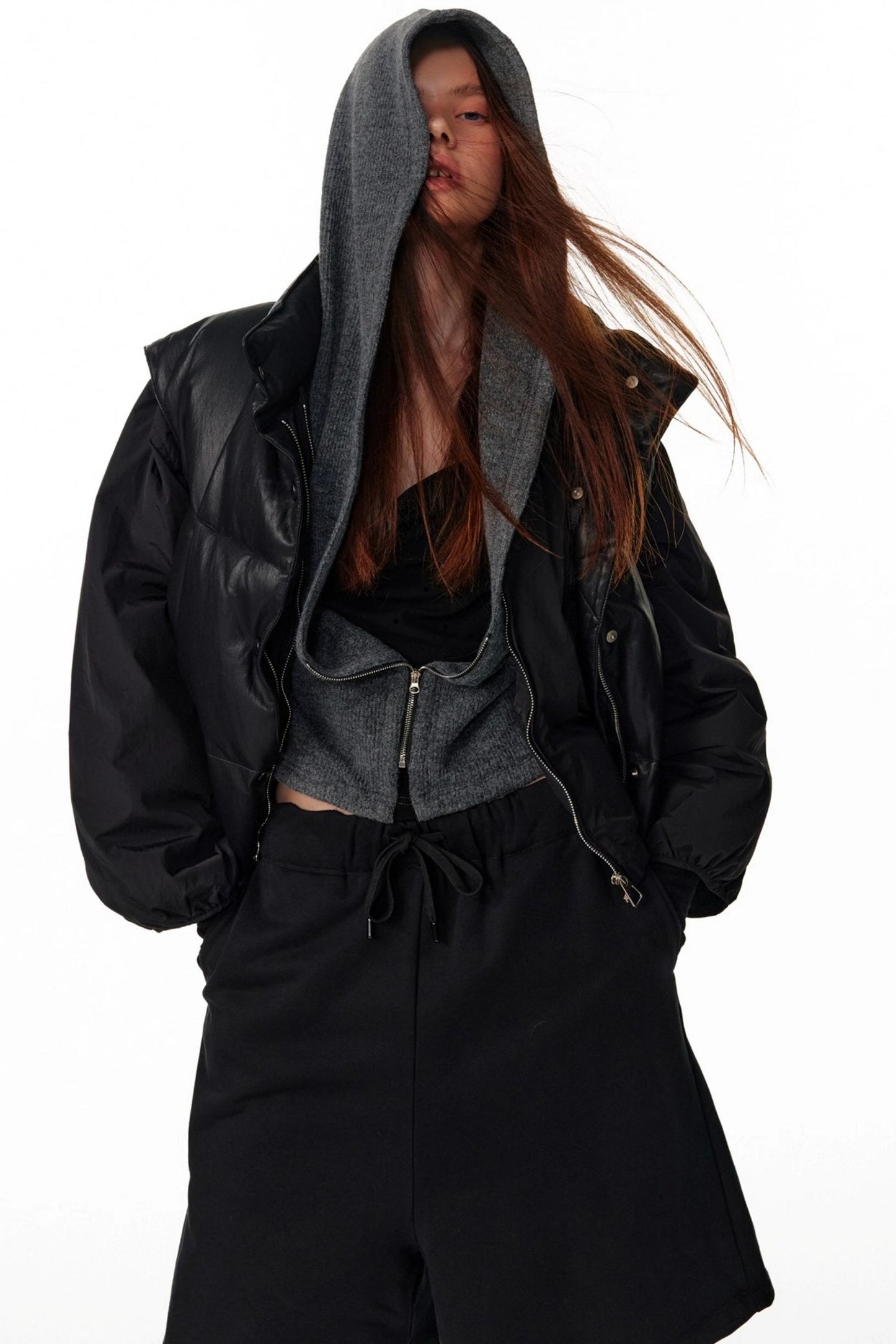 Vintage Hooded Knit Cardigan Top