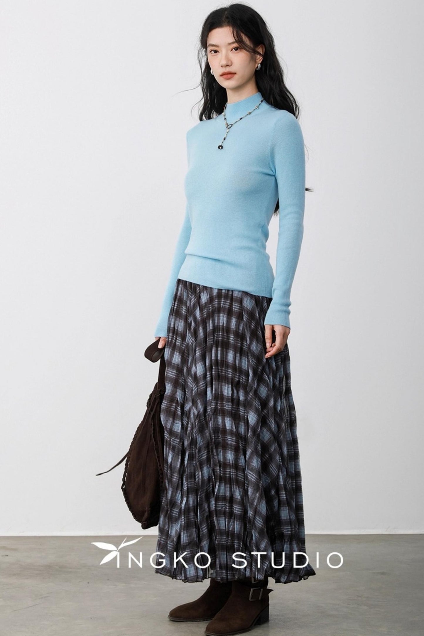 Light Blue Round Neck Sweater