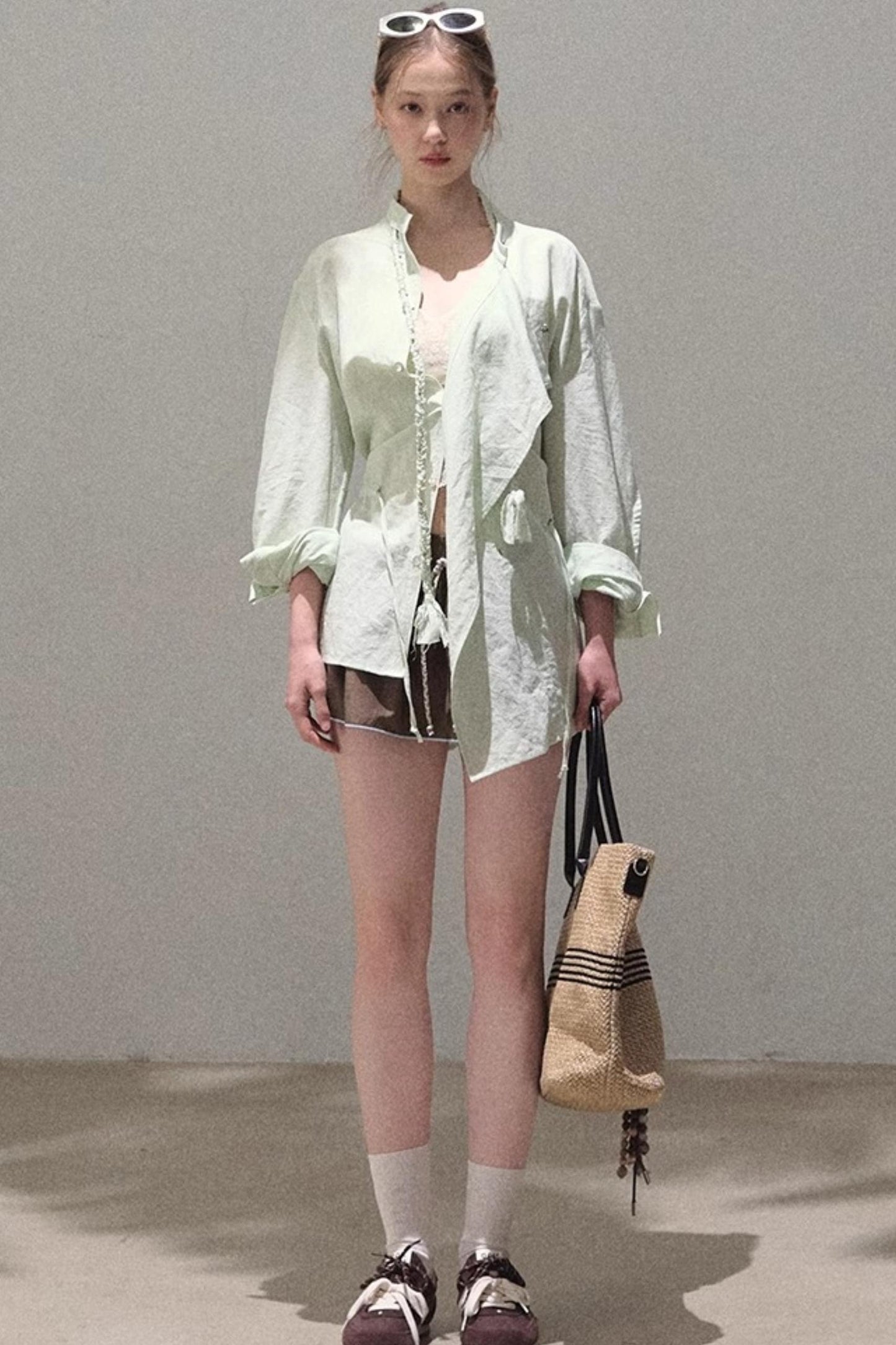 Eco-Luxe Striped Beaded Shirt