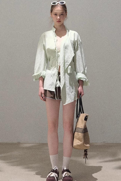 Eco-Luxe Striped Beaded Shirt