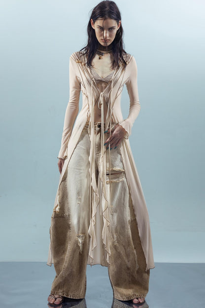 Dreams Beaded Mesh Cardigan