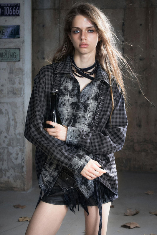 Wander Pleated Distressed Chiffon Shirt