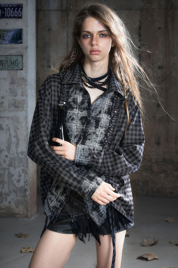 Wander Pleated Distressed Chiffon Shirt