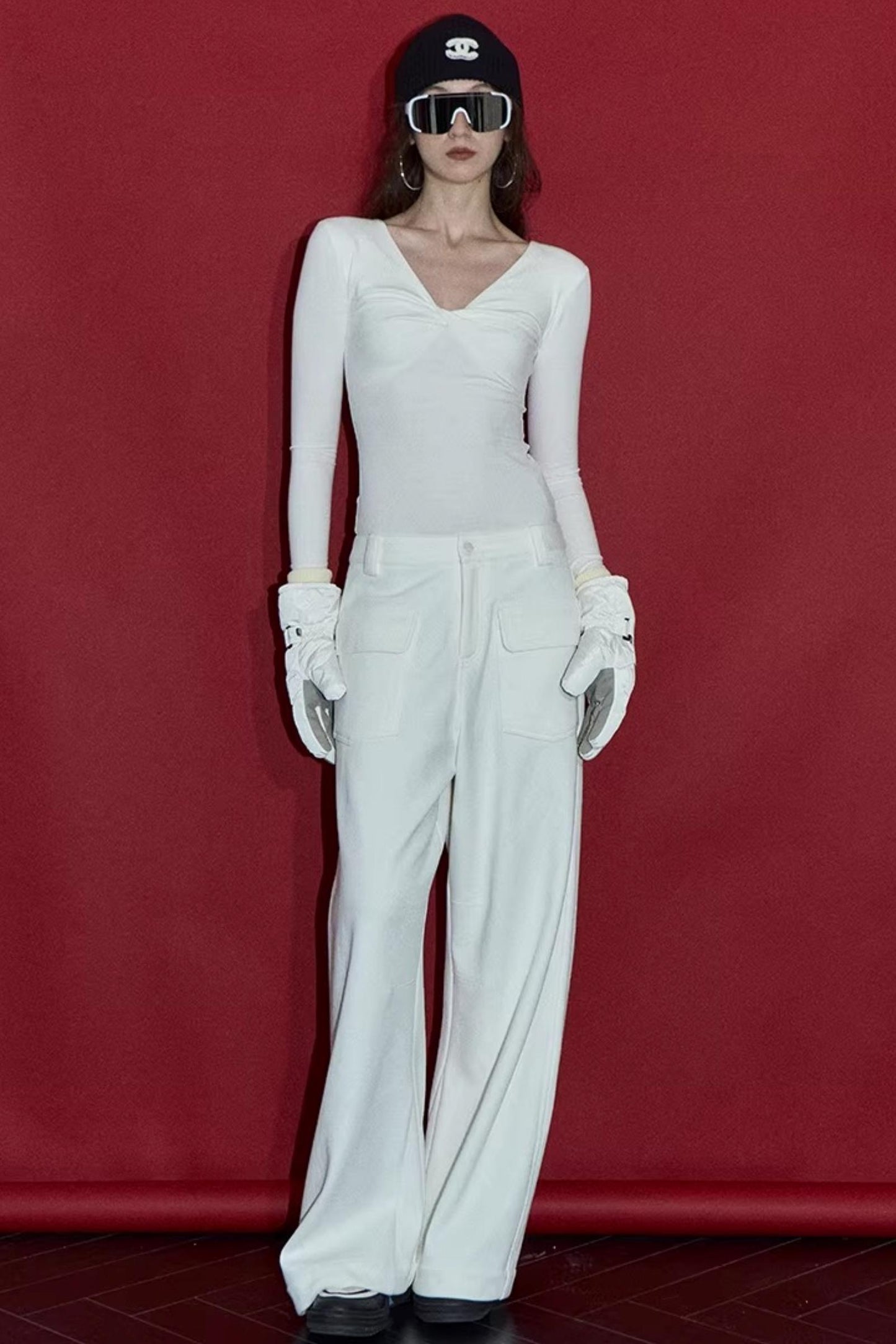 Warm Fleece Wide-Leg Pants