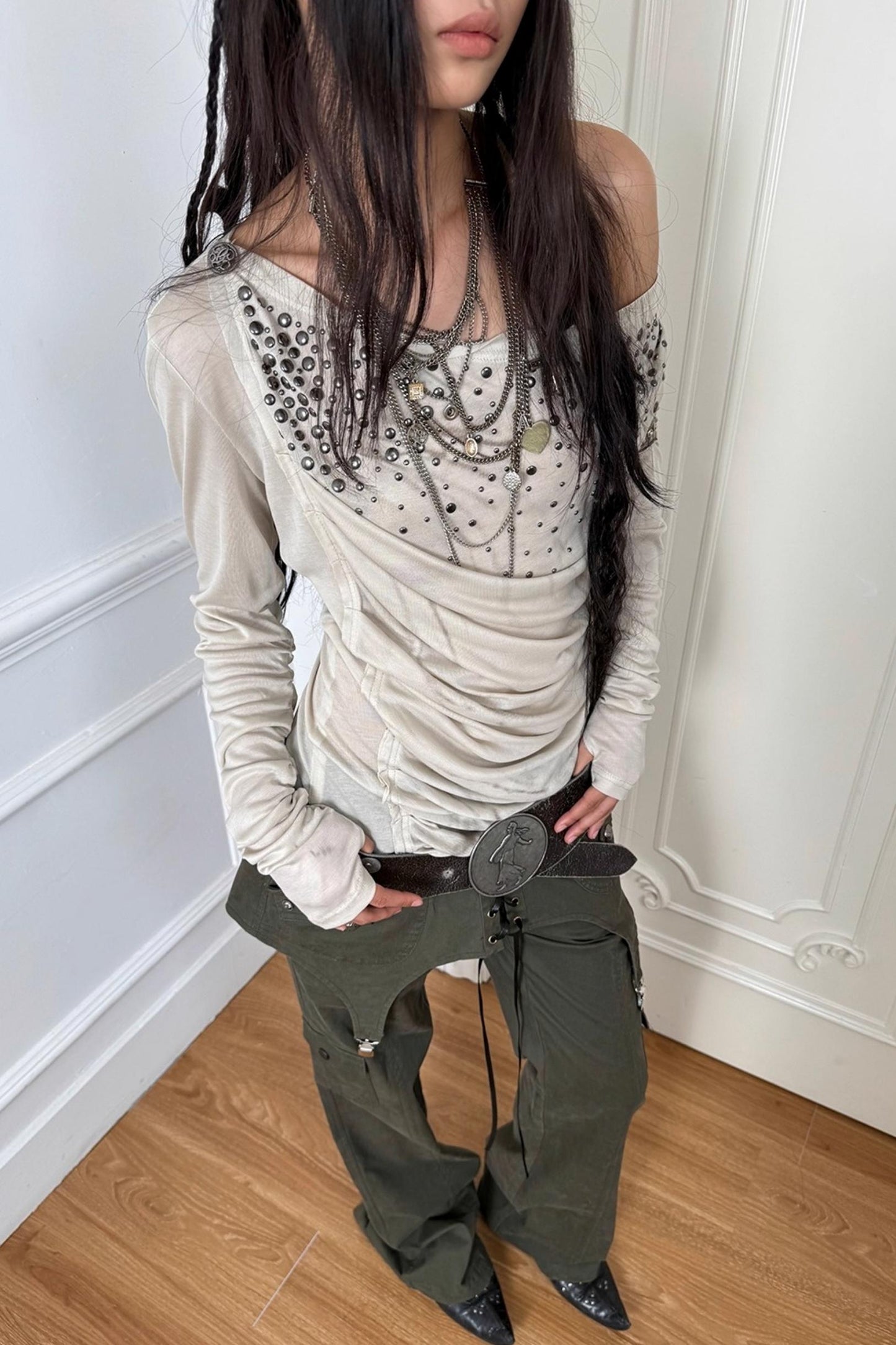 French Vintage Diamond Print Swing Top