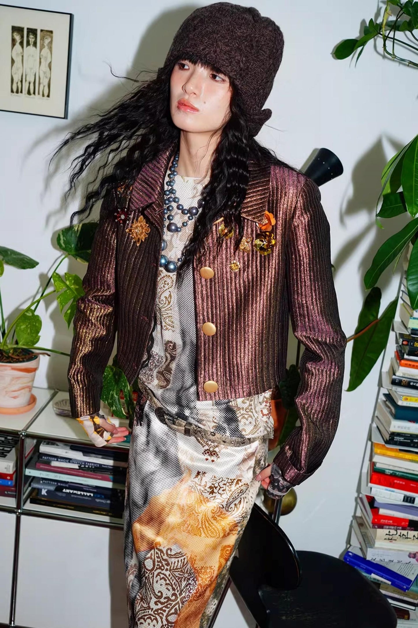 Gold Silk Glitter Jacket