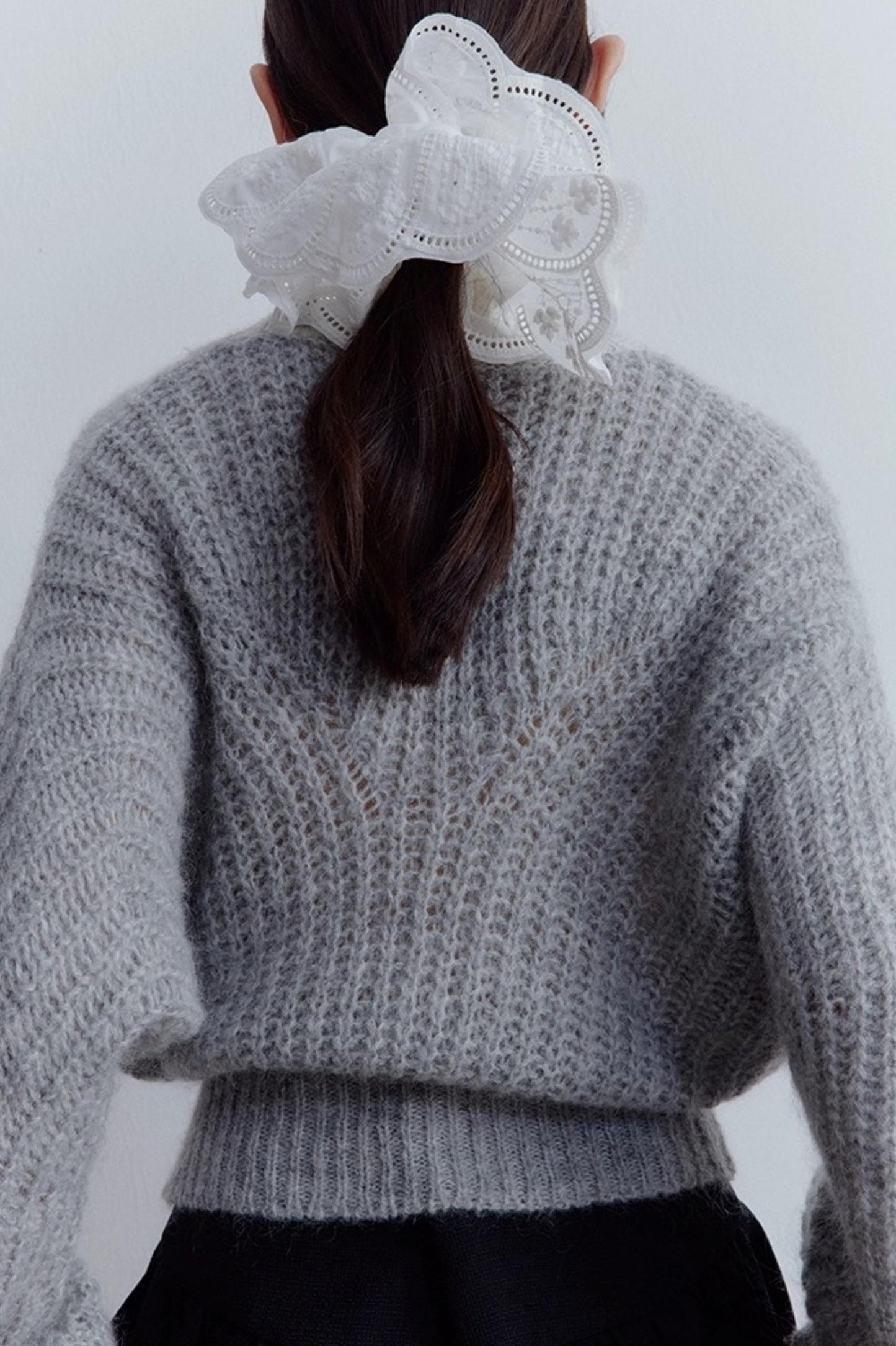 Furry Misty Gray Wool Top